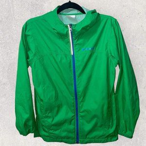 Columbia Unisex Green Windbreaker/Rain Jacket Size L (14/16) youth